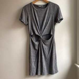 Honey Punch gray shirt dress with waist cut outs